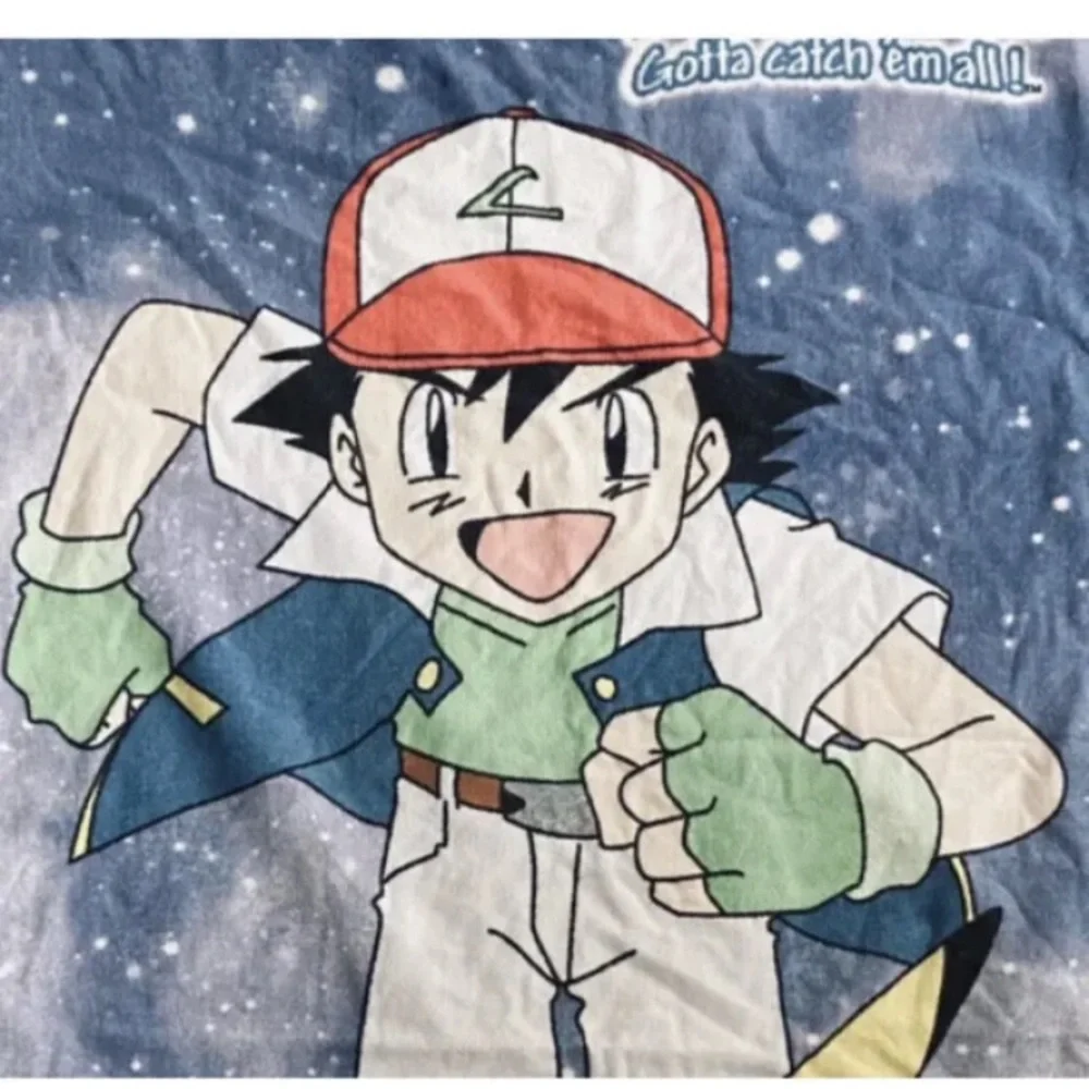 Vintage Pokémon Bath Beach Towel Pikachu Ash Video Gamer Gotta Catch 54”x 28”